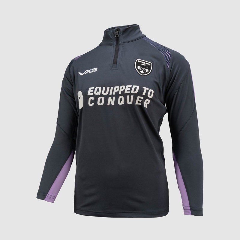 Dragons RFC 24/25 Womens Half Zip Top - Gun Metal Grey/Lavender