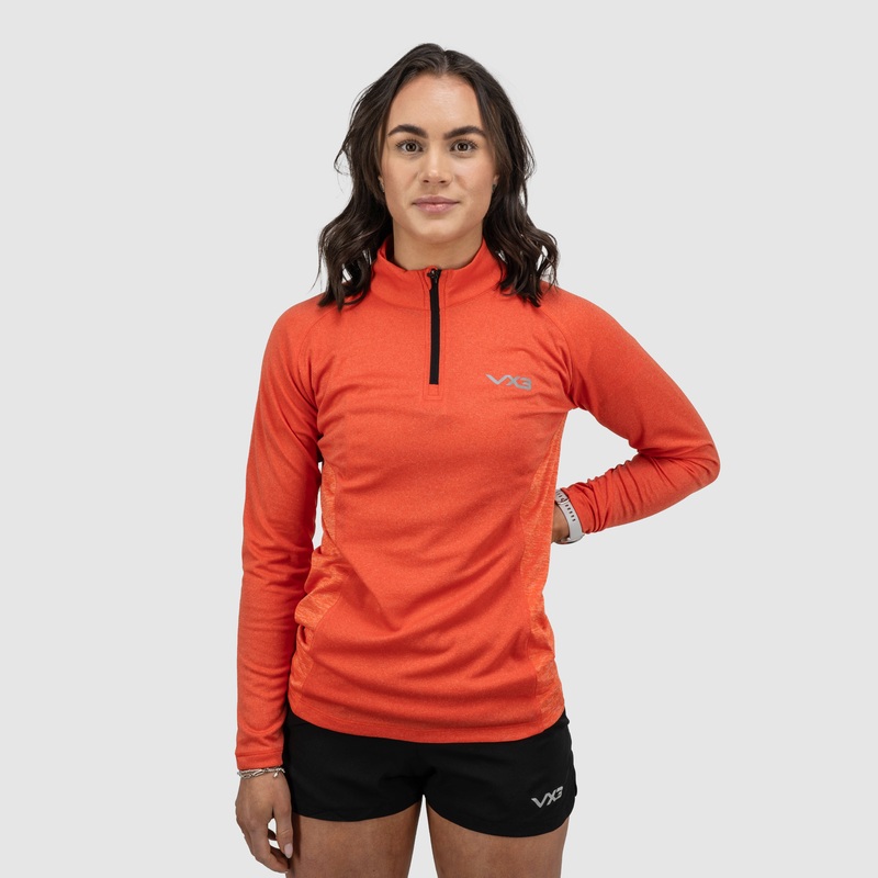 Aurora Ladies Quarter Zip Apricot