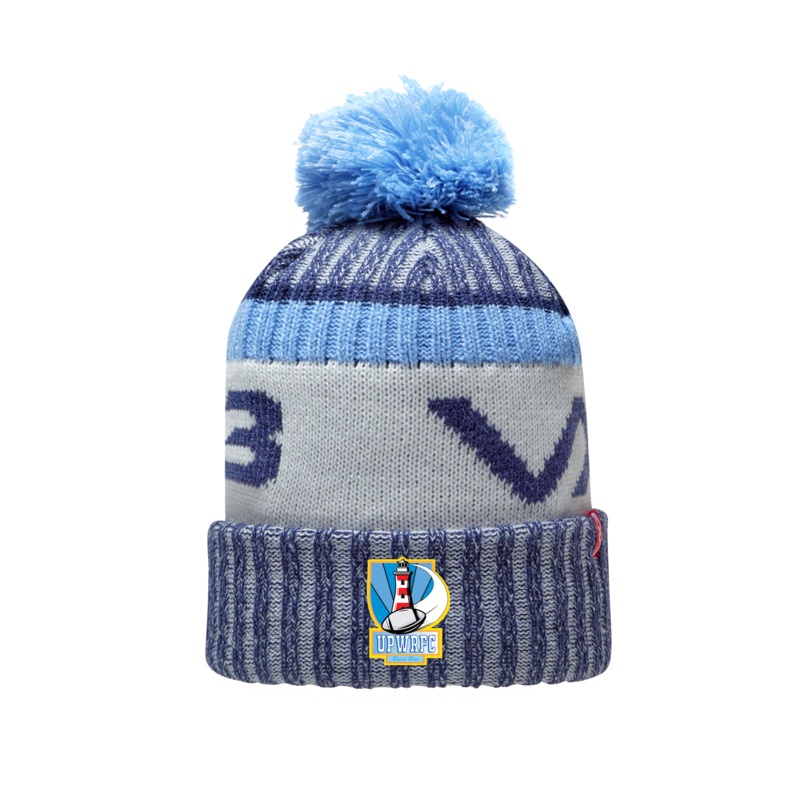 Plymouth University Women's Rugby Fleece-Lined Bobble Hat Navy/Sky/Antique