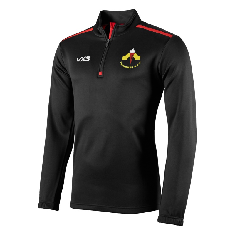Ynysowen RFC Black Fortis Youth Quarter Zip Sweat
