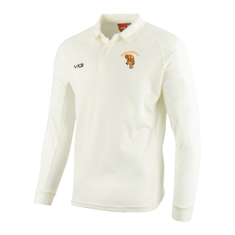 North Perrot Cricket Club Cricket Whites Long Sleeve Shirt
