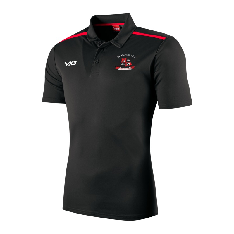 St Martins FC Black Fortis Polo