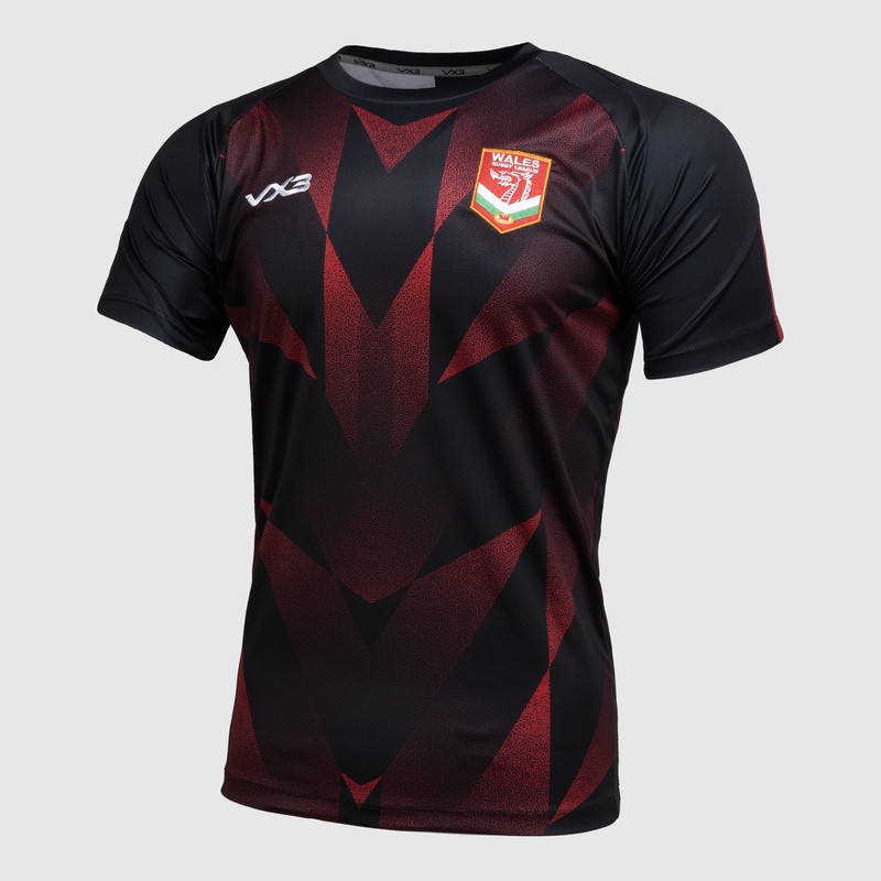 Wales RL 24/25 Quadrigo Tee Black/Red
