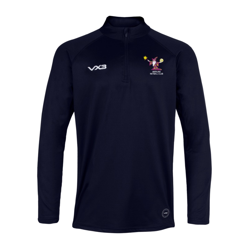 Merlins Netball Navy Primus Quarter Zip