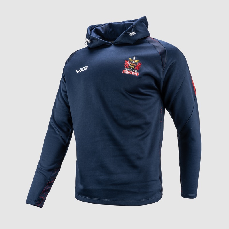 Oldham RLFC 2025 Quadrigo Training Hoodie Navy/Red
