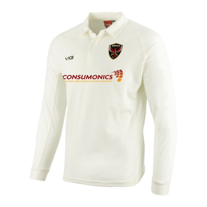 Nomads 24 Cricket Club Cricket Whites Youth Long Sleeve Shirt