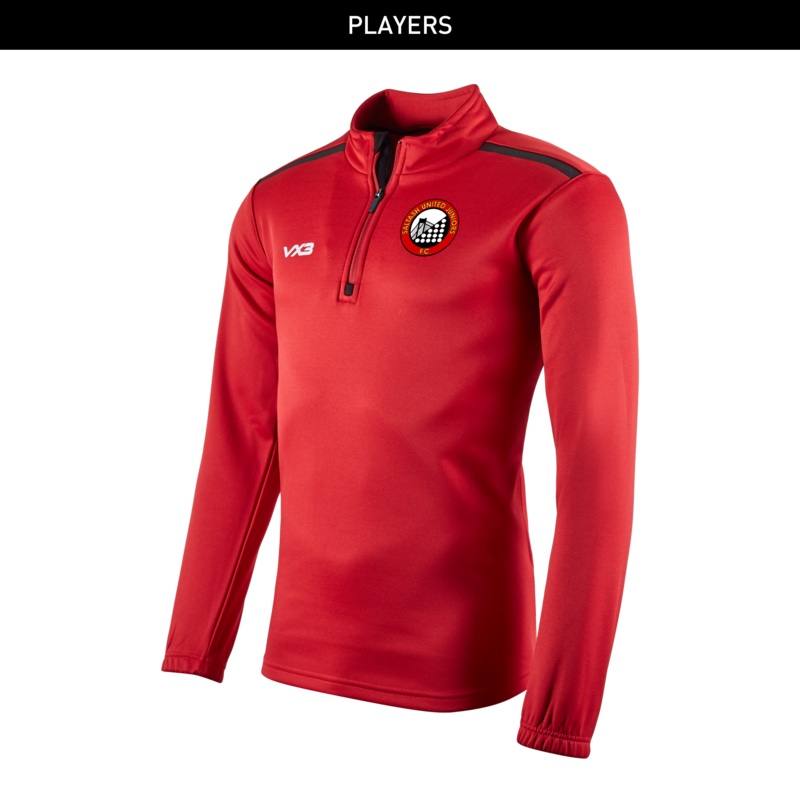 Saltash United Juniors Fortis Quarter Zip Sweat Red/Black
