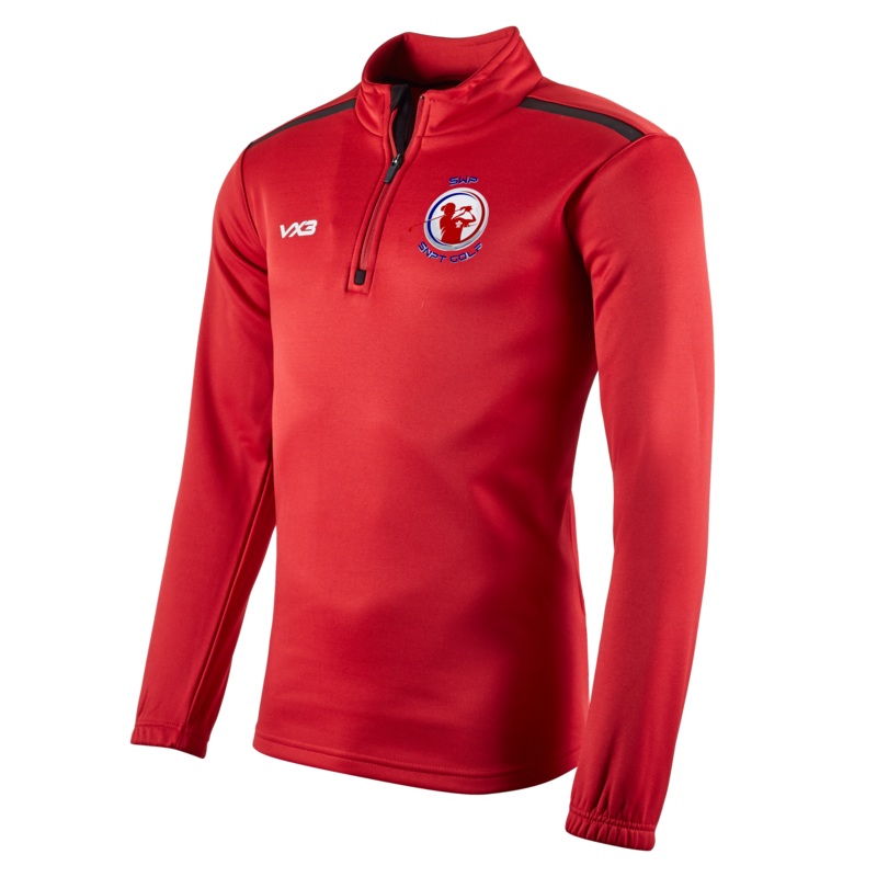 South Wales Police Golf Fortis Quarter Zip Sweat Red/Black