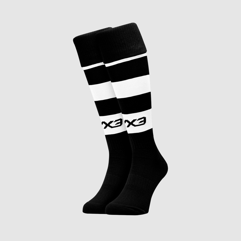 Adults Hooped Playing Socks Black/White