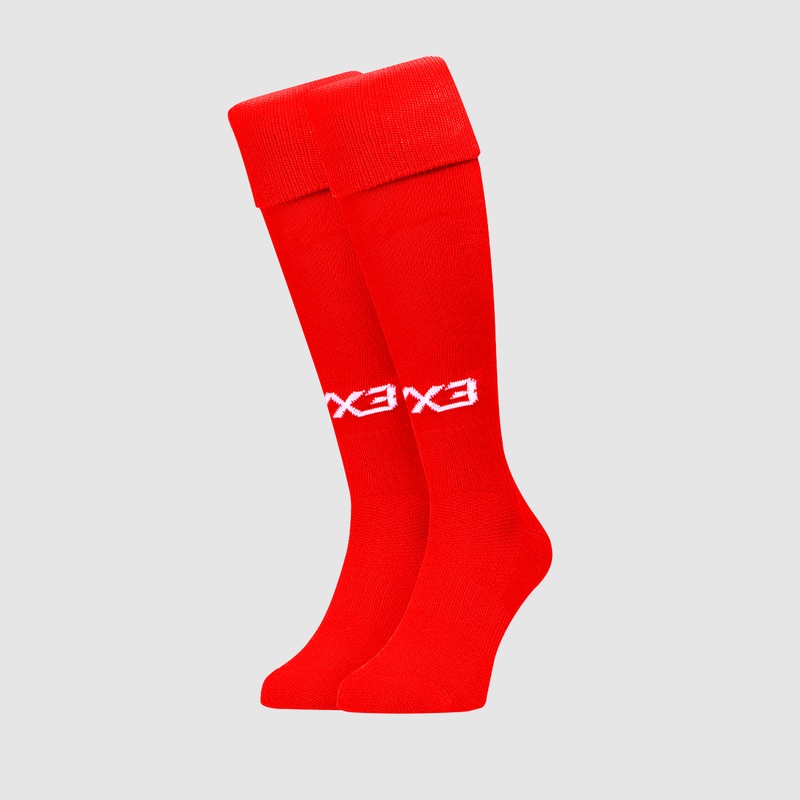 Adults Plain Playing Socks Red