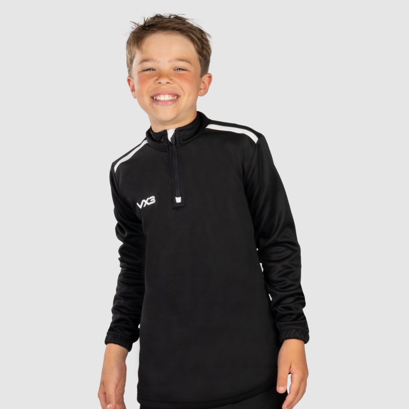Fortis Youth Quarter Zip Sweat Black/White