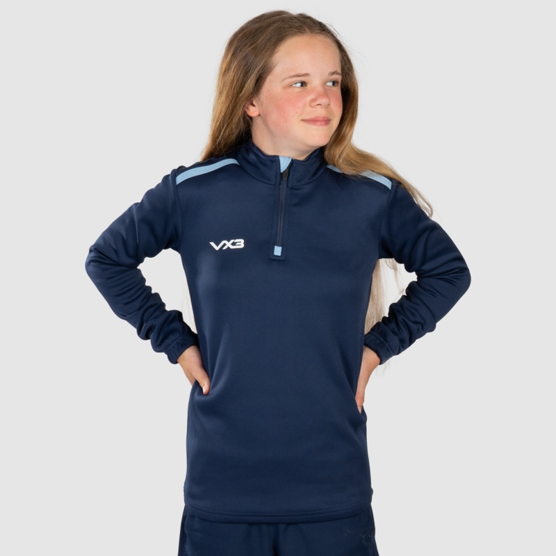 Fortis Youth Quarter Zip Sweat Navy/Sky