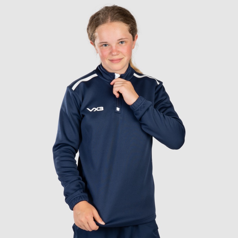 Fortis Youth Quarter Zip Sweat Navy/White