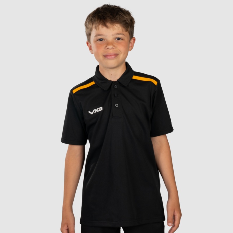Fortis Youth Polo Black/Amber