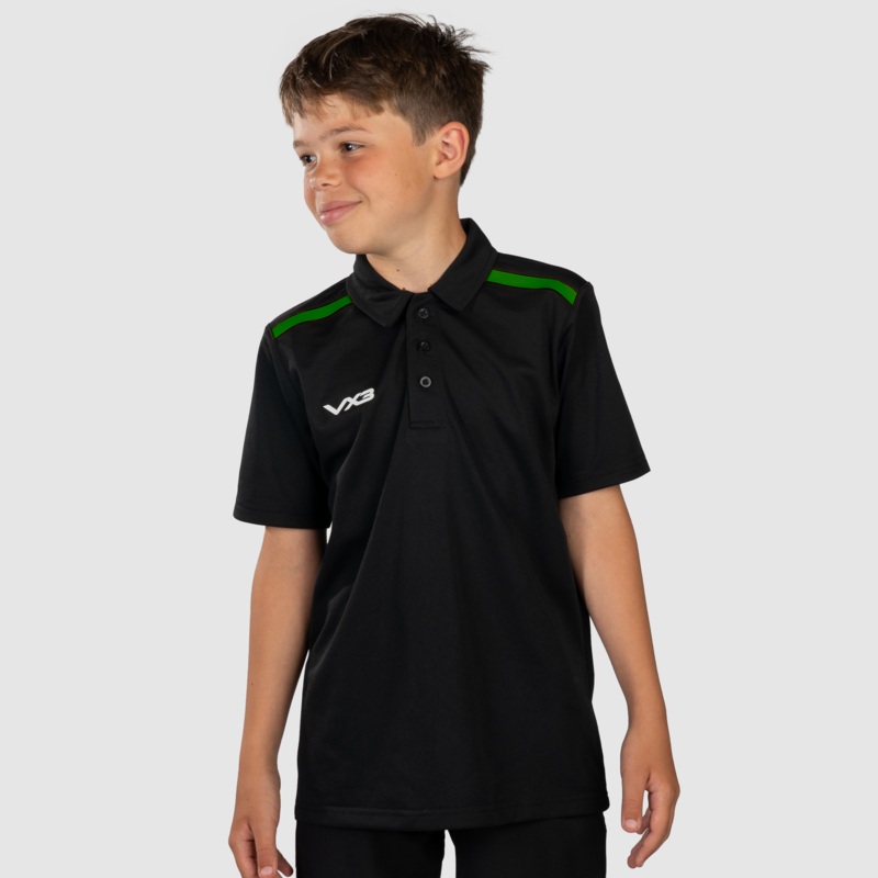 Fortis Youth Polo Black/Emerald