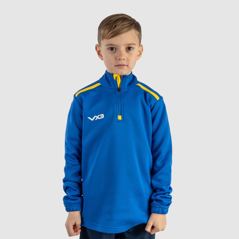 Fortis Youth Quarter Zip Sweat Royal/Yellow