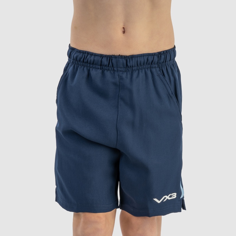 Fortis Youth Travel Shorts Navy/Sky