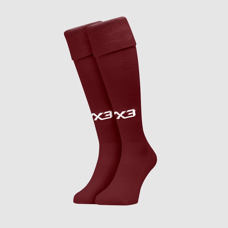 Youth Plain Playing Socks Maroon