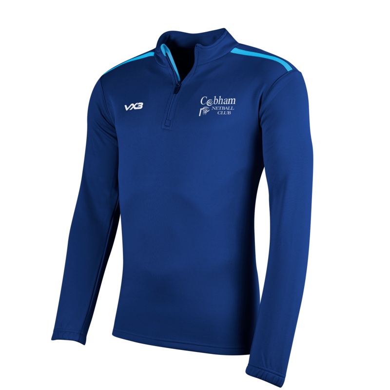 Cobham Netball Club Fortis Half Zip Sweat Navy/Sky