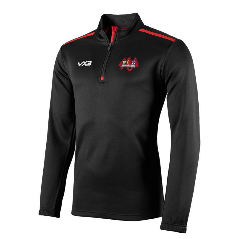 Ffederasiwn y Ddraig Fortis Half Zip Sweat Black