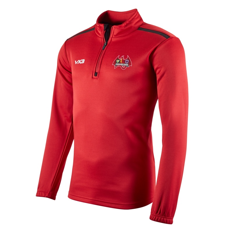 Ffederasiwn y Ddraig Fortis Half Zip Sweat Red