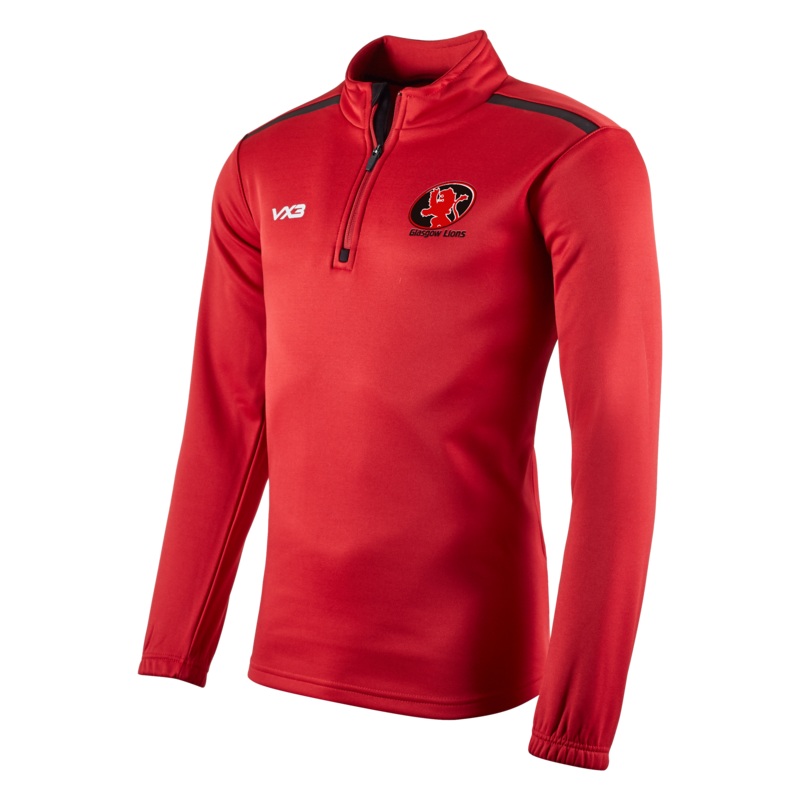 Glasgow Lions Touch Team Fortis Half Zip Sweat Red
