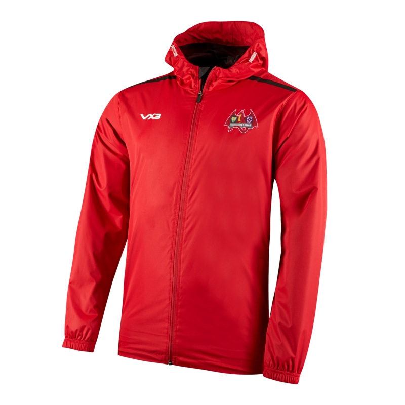 Ffederasiwn y Ddraig Fortis Full Zip Rain Jacket Red