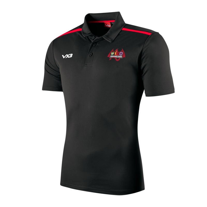 Ffederasiwn y Ddraig Fortis Polo Black