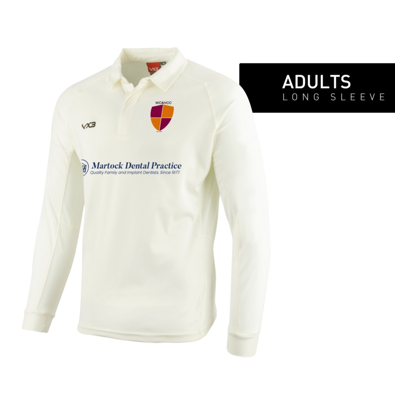 West Coker and Hardington Cricket Club Cricket Whites Long Sleeve Shirt