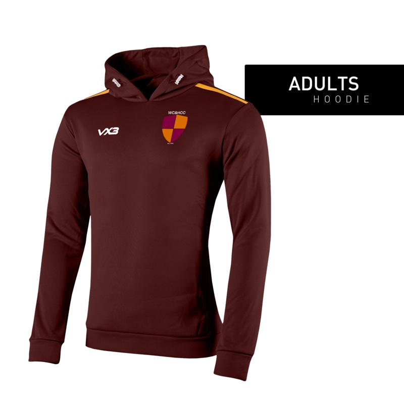 West Coker and Hardington Cricket Club Fortis Hoodie Maroon/Amber - Club Community