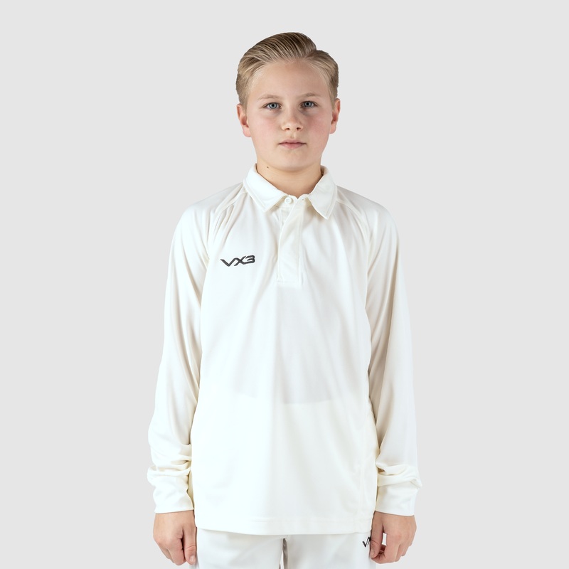 Cricket Whites Youth Long Sleeve Shirt