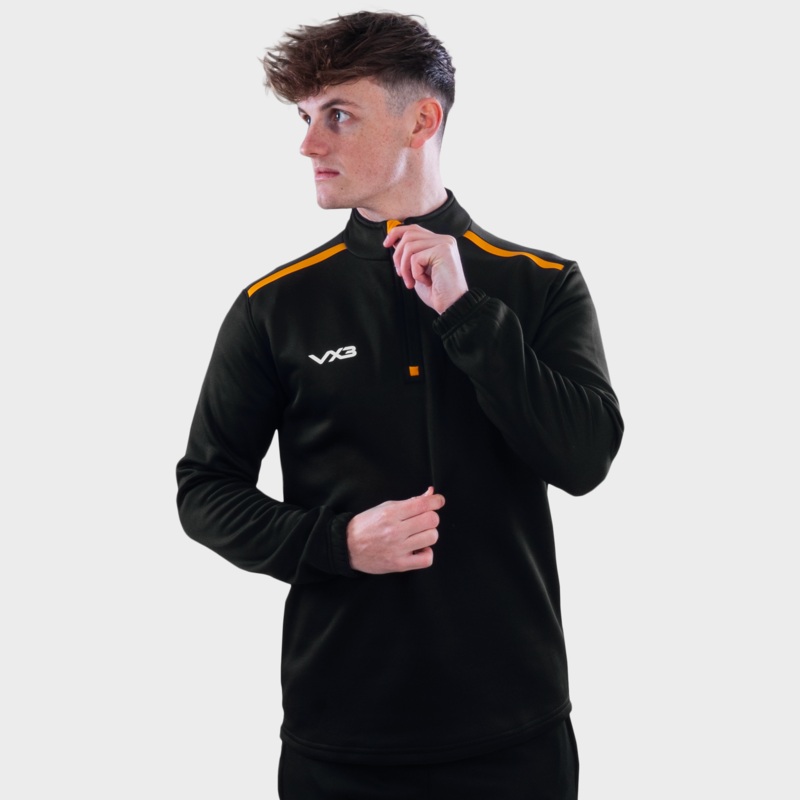 Fortis Quarter Zip Sweat Black/Amber