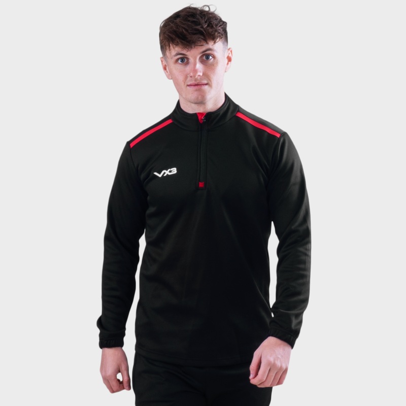 Fortis Quarter Zip Sweat Black/Red