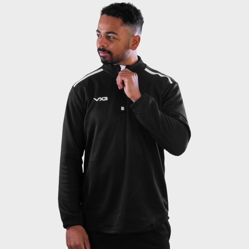 Fortis Quarter Zip Sweat Black/White