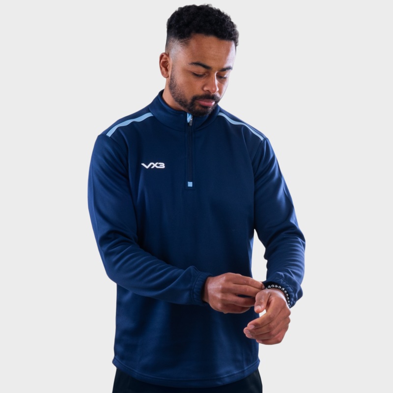 Fortis Quarter Zip Sweat Navy/Sky