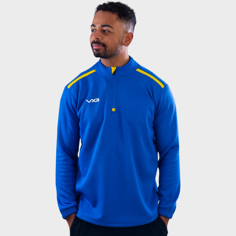 Fortis Quarter Zip Sweat Royal/Yellow