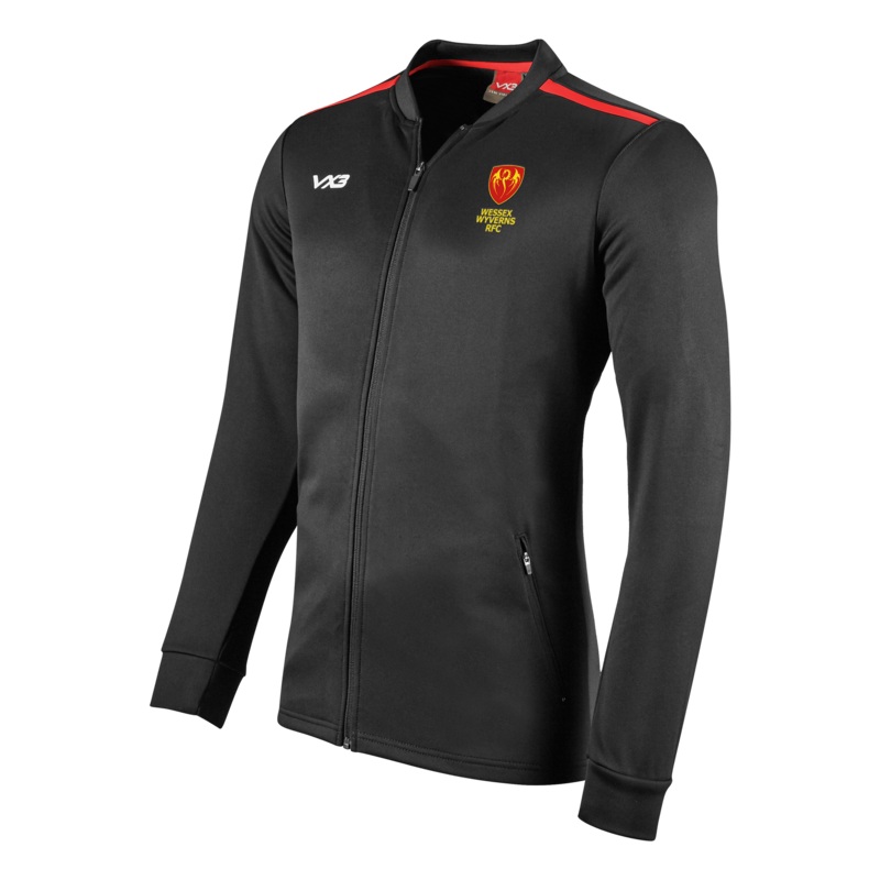 Wessex Wyverns RFC Fortis Presentation Jacket Black/Red