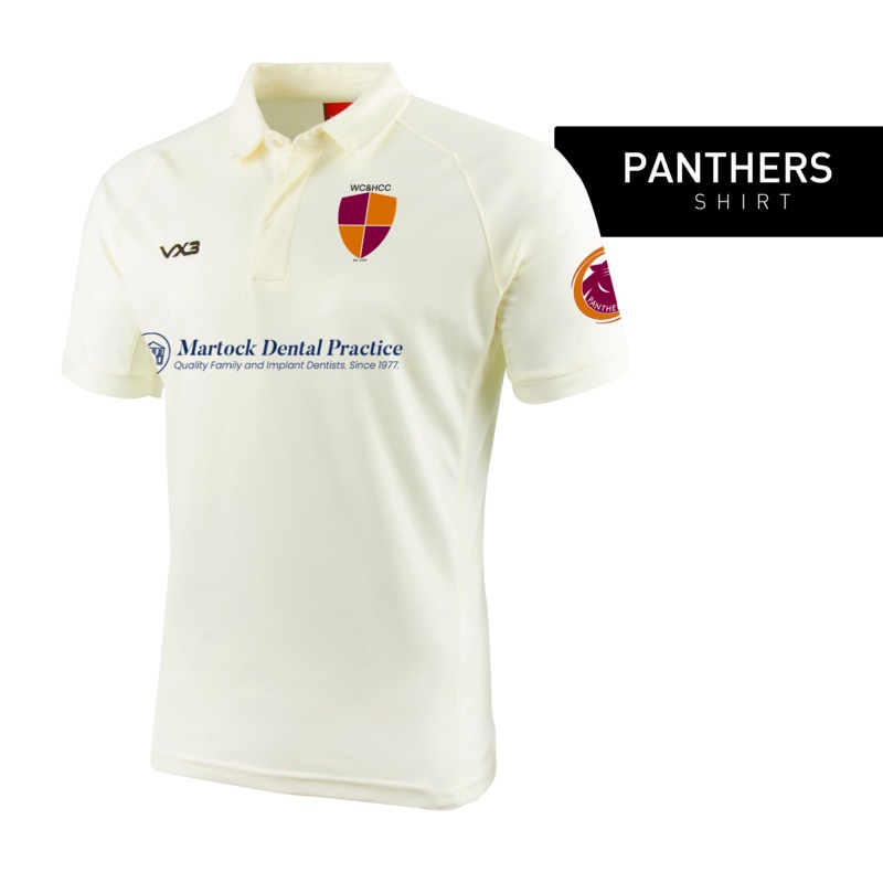 West Coker and Hardington Cricket Club Cricket Whites Short Sleeve Shirt (Panthers Players Only)