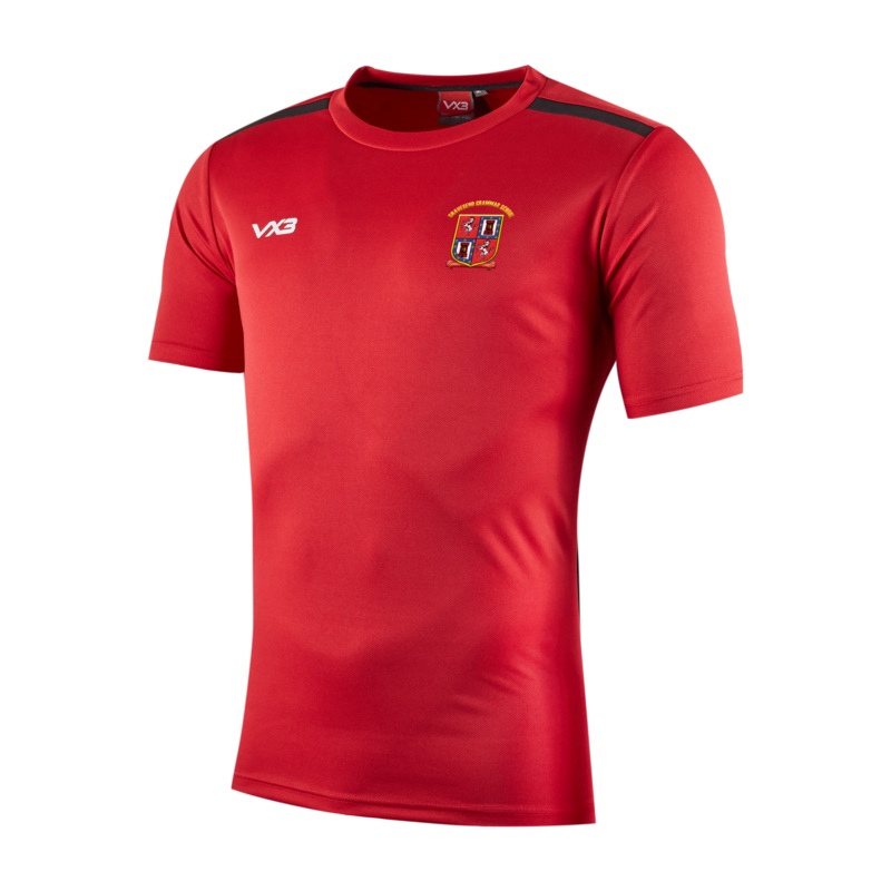 Gravesend Grammar School Senior Cricket Fortis Tee (Red/Black)
