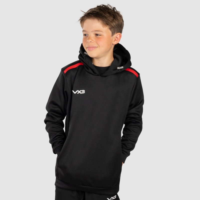 Fortis Youth Hoodie Black/Red