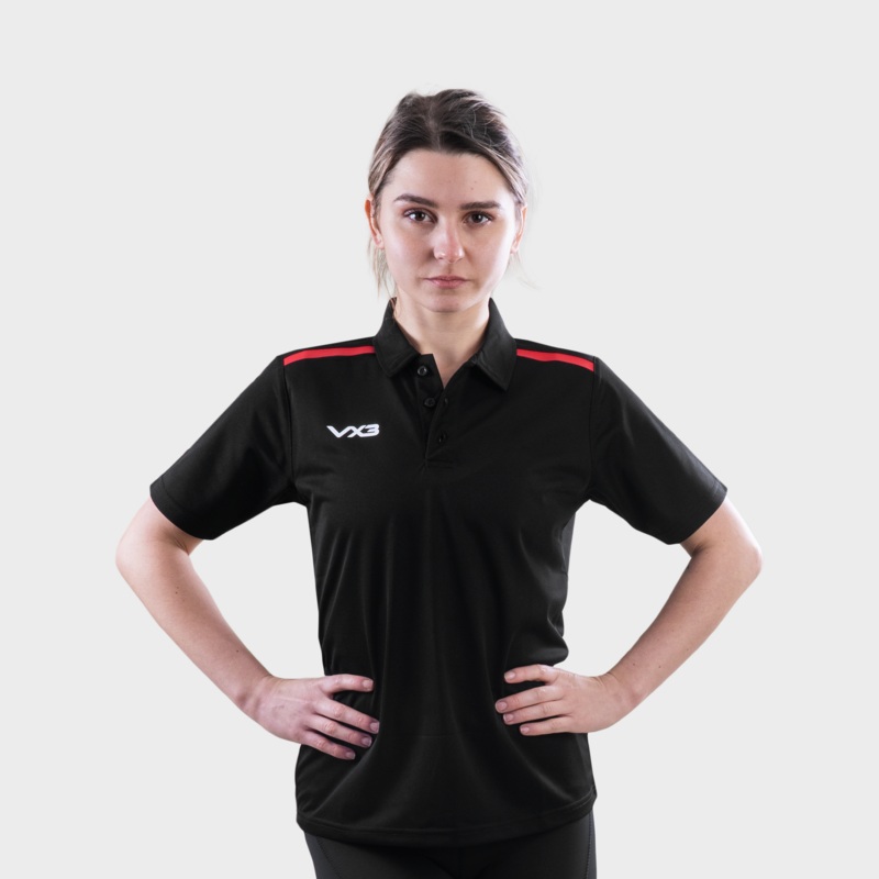 Fortis Ladies Polo Black/Red