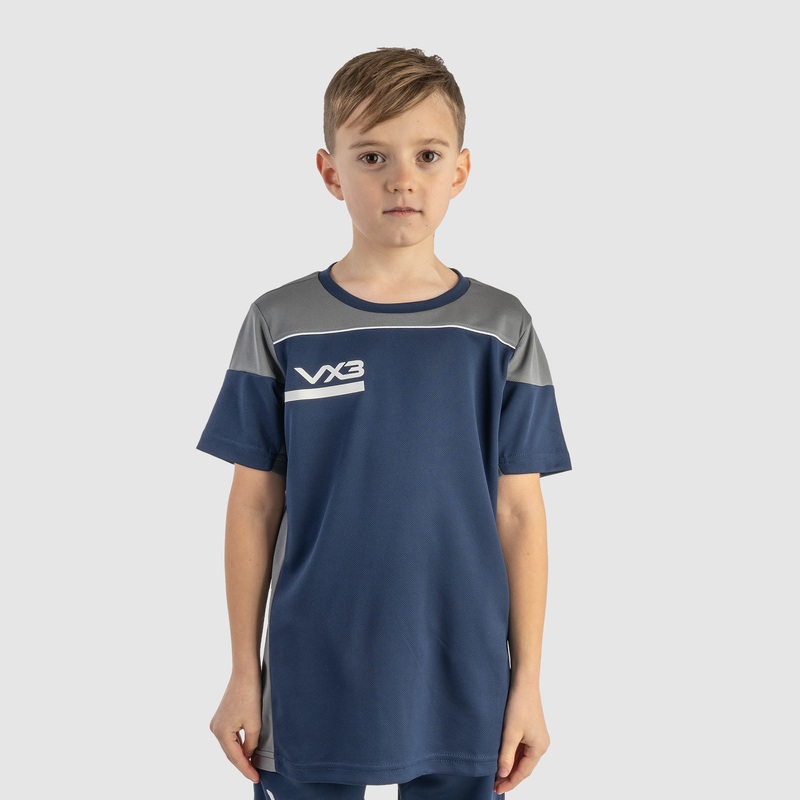 Opus Tee Youth - Navy Grey White