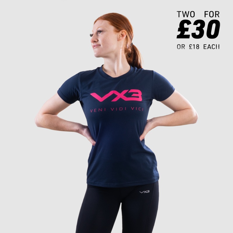 Invicta Ladies Tee Navy/Hot Pink