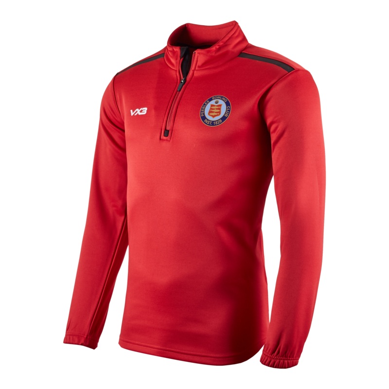 Peebles Bowling Club Fortis Half Zip Sweat Red/Black
