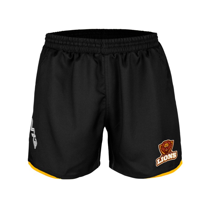 West Linton Lions Black/Amber Prima Rugby Shorts