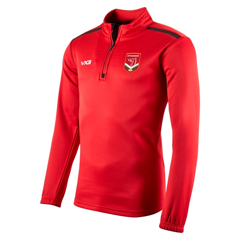 Wales Rugby League Refs Fortis Half Zip Sweat Red