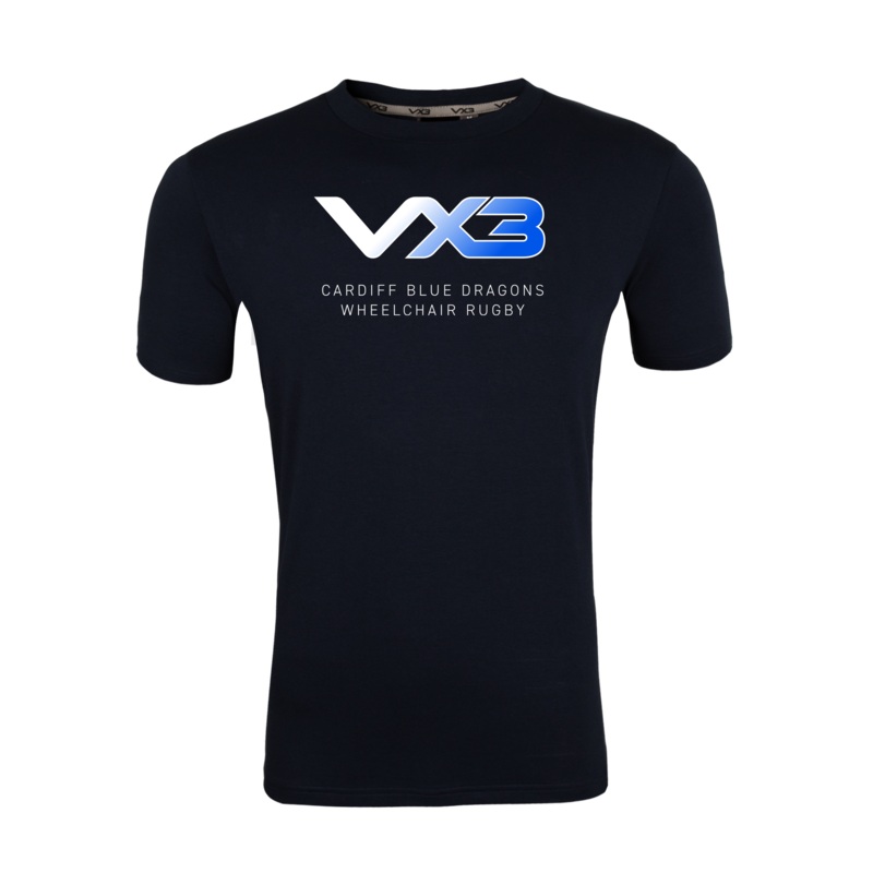 Cardiff Blue Dragons Wheelchair Rugby Navy Invicta Club Tee