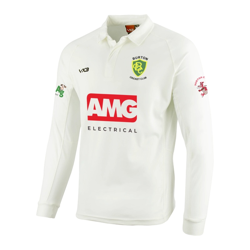 Burton CC Cricket Whites L/S Shirt