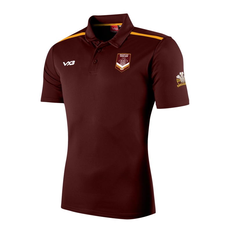 North Wales Origin Rugby League Fortis Polo Maroon