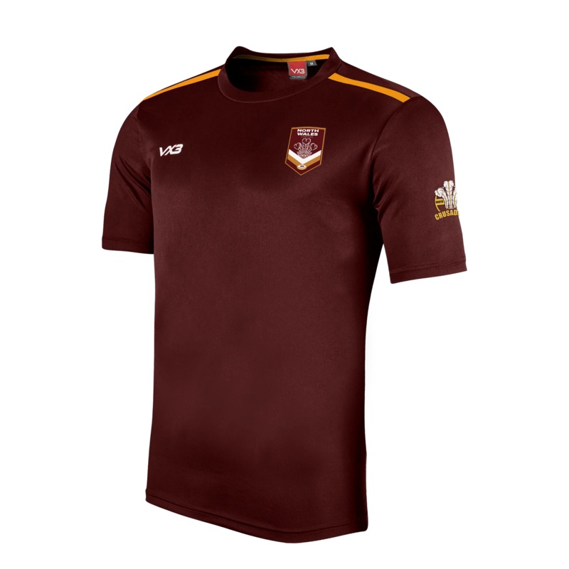 North Wales Origin Rugby League Fortis Tee Maroon